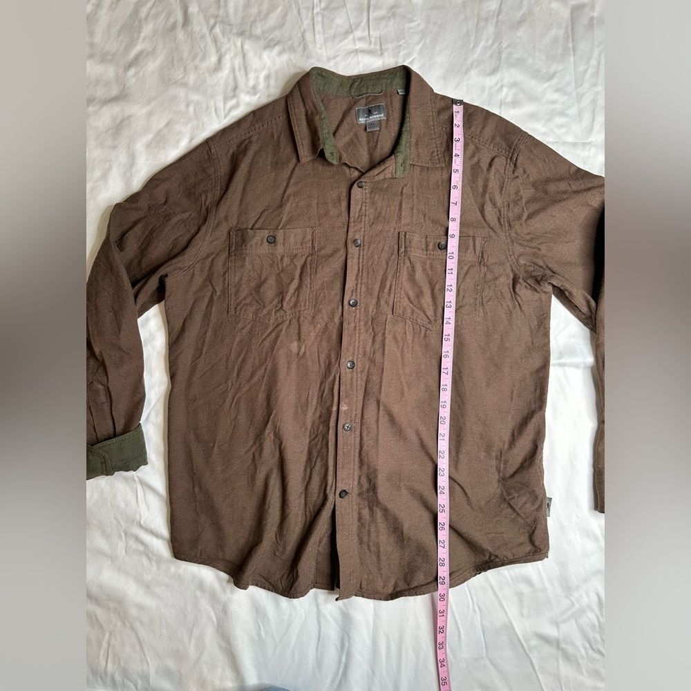 Royal Robbins XL Men’s Button-Up Shirt Rugged Outdoor Style 100% Cotton Brown - Picture 8 of 11